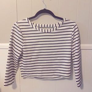 Jack by BB Dakota stripe crop top 3/4 sleeve M
